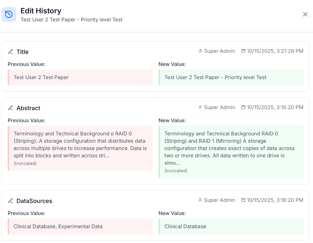 Tracking History Example Ui Data Intelligence Platform